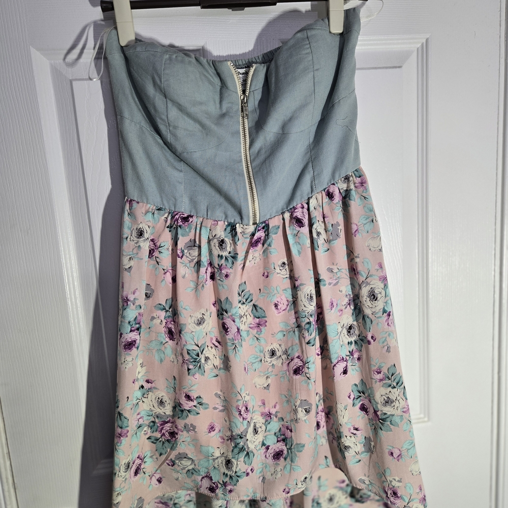 Papaya Light Blue Zippered Top